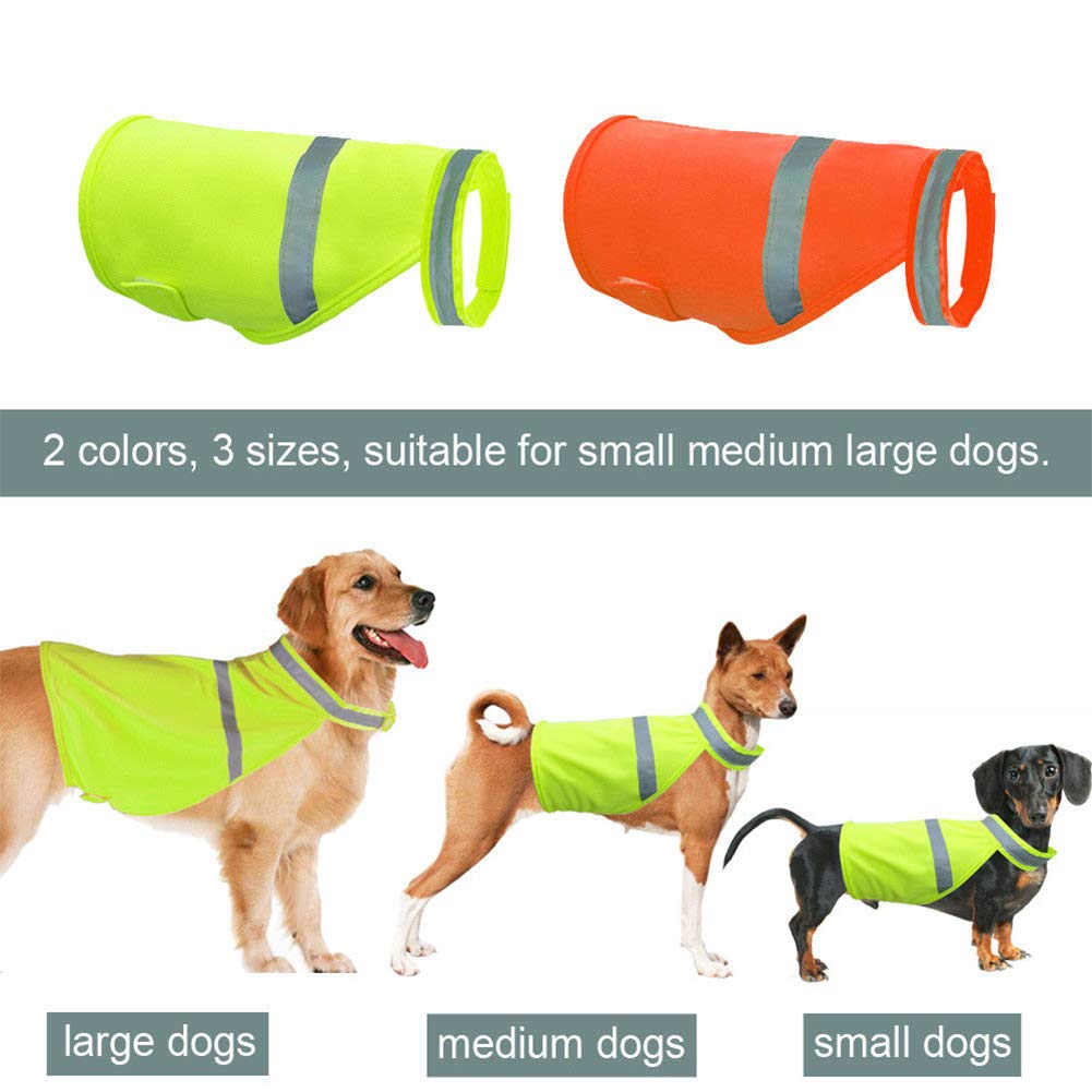 gilet fluorescente ad alta visibilità, per cani catarifrangente, offre una visibilità cruciale, aiutandoti a salvaguardare il tuo animale domestico da auto e incidenti da caccia, arancione L