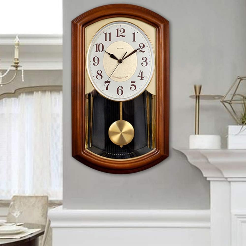 Kehhzuhl Pendulum Wall Clocks Grandfather Wood Wall Clock With Chime Pendulum Wood Clock Makes A Great Housewarming Or Birthday Gift Chimes Every Hour With Westminster Melod