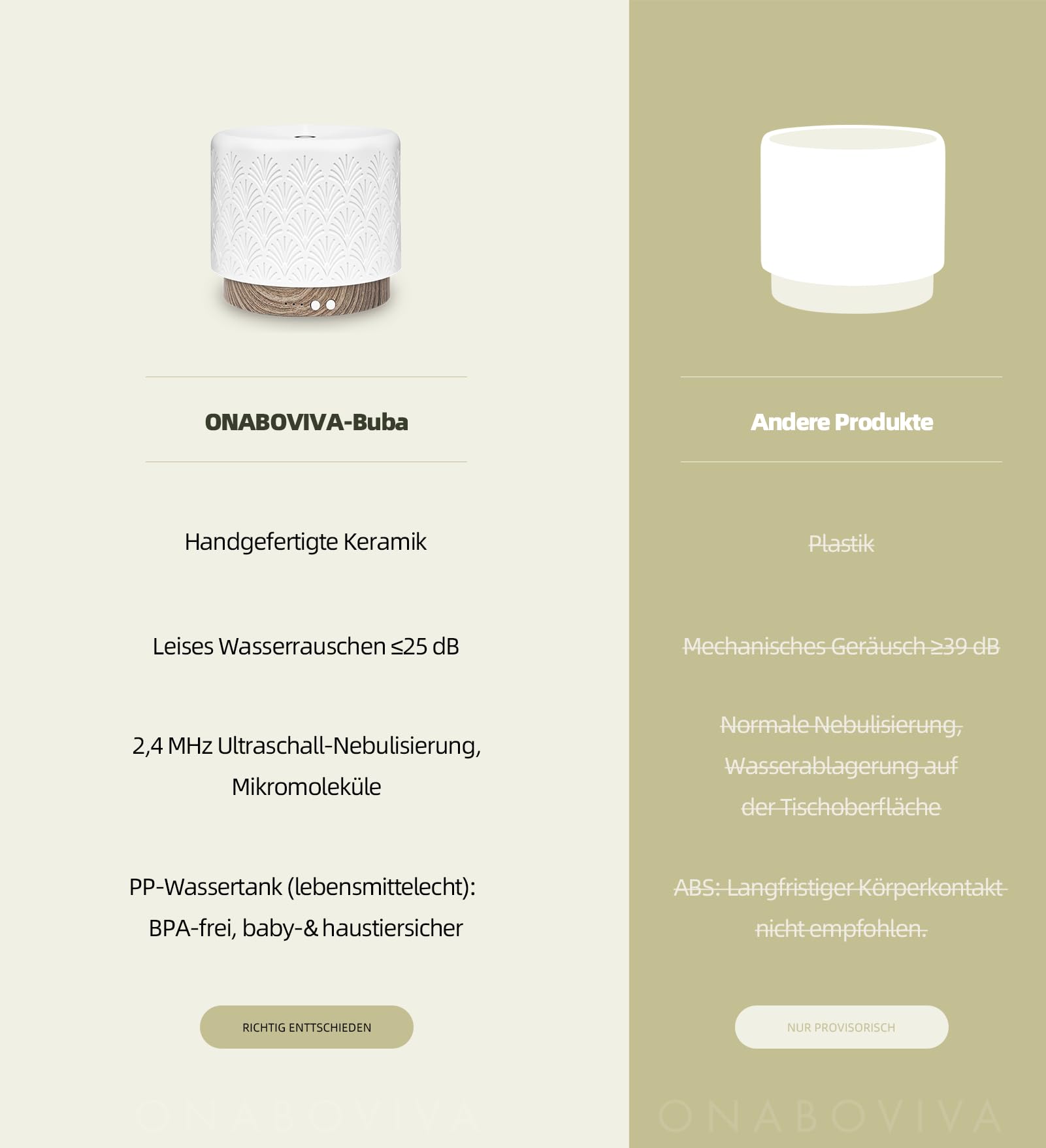 Difusor de aroma – Difusor ultrasónico de aceites esenciales de 280 ml con humidificación del aire y luz nocturna para dormir de cerámica, apagado automático, sin BPA, silencioso, ideal para el hogar
