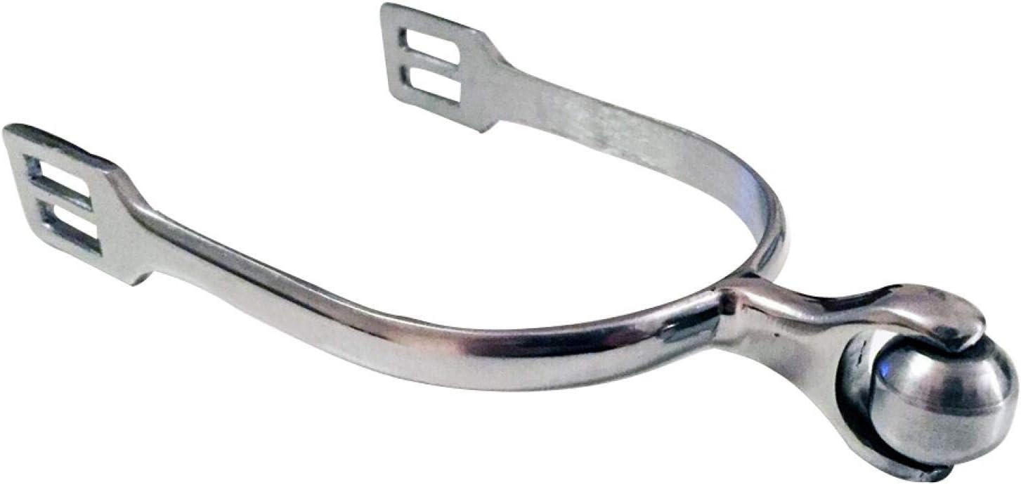 Just E Joy Horse Spurs Western Stainless Steel Spurs w/Roller Ball for Equestrian Boots Men Women Rider Horsemanship Lovers