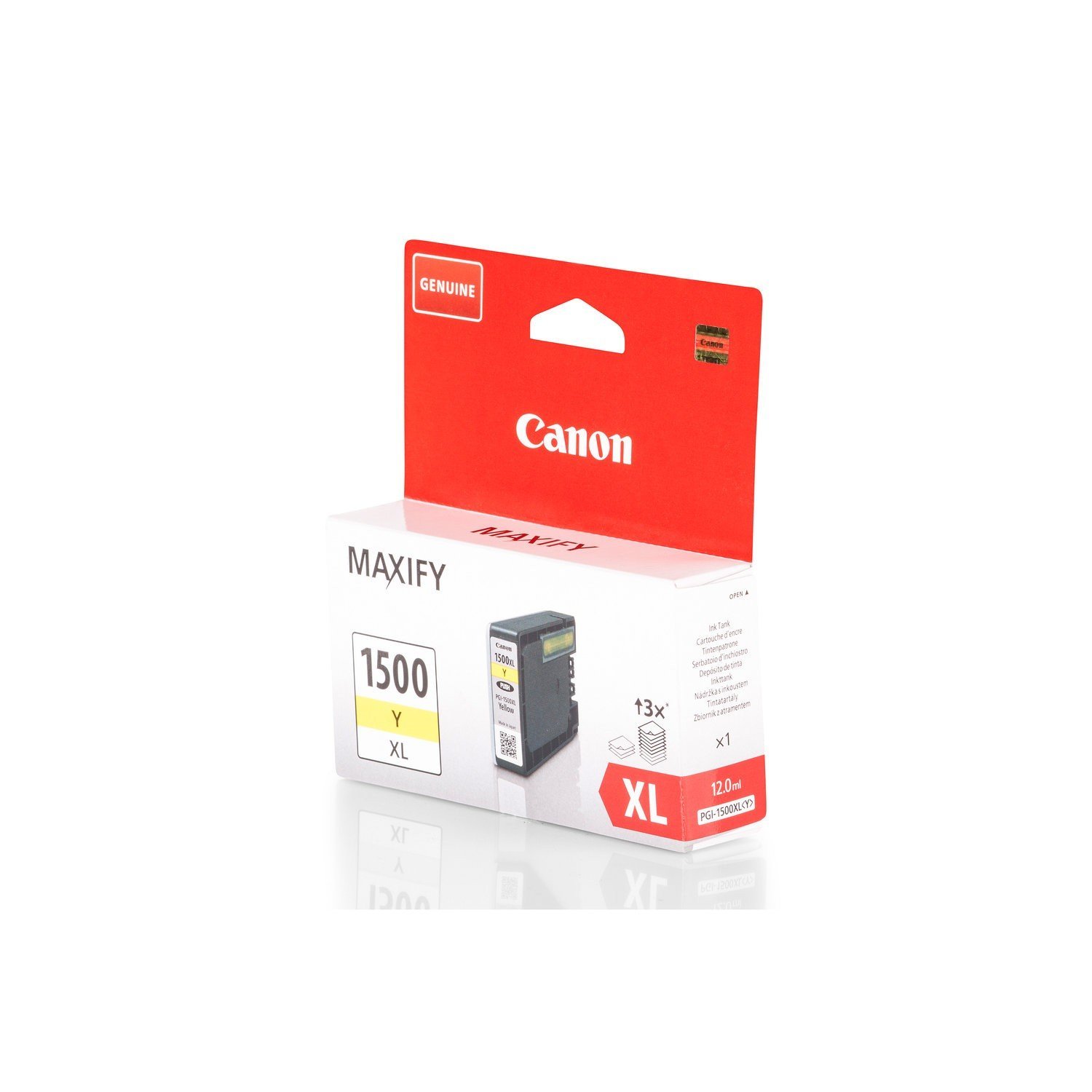 Canon Tintenpatrone PGI-1500 XL Y – Gelb, 12 Ml, Original Für MAXIFY Drucker