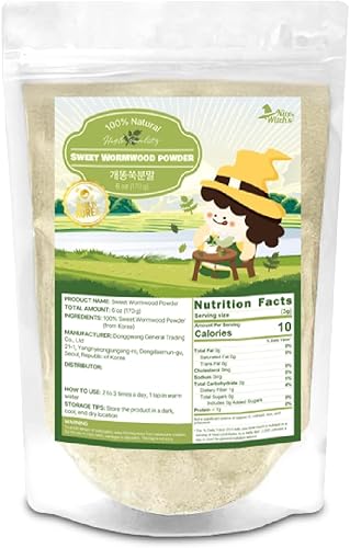 NICE WITCH'S Polvo de ajenjo dulce coreano 100% puro, 6.00 oz 6 onzas, Artemisia Annua, natural,