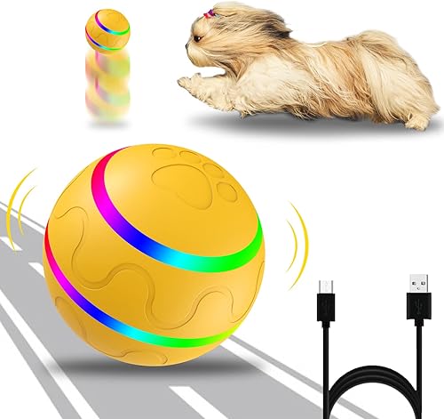 BigTuto Pelota interactiva para perros bola rodante activa para perros y gatos de interior con activado por movimientorecargable por USB bola de
