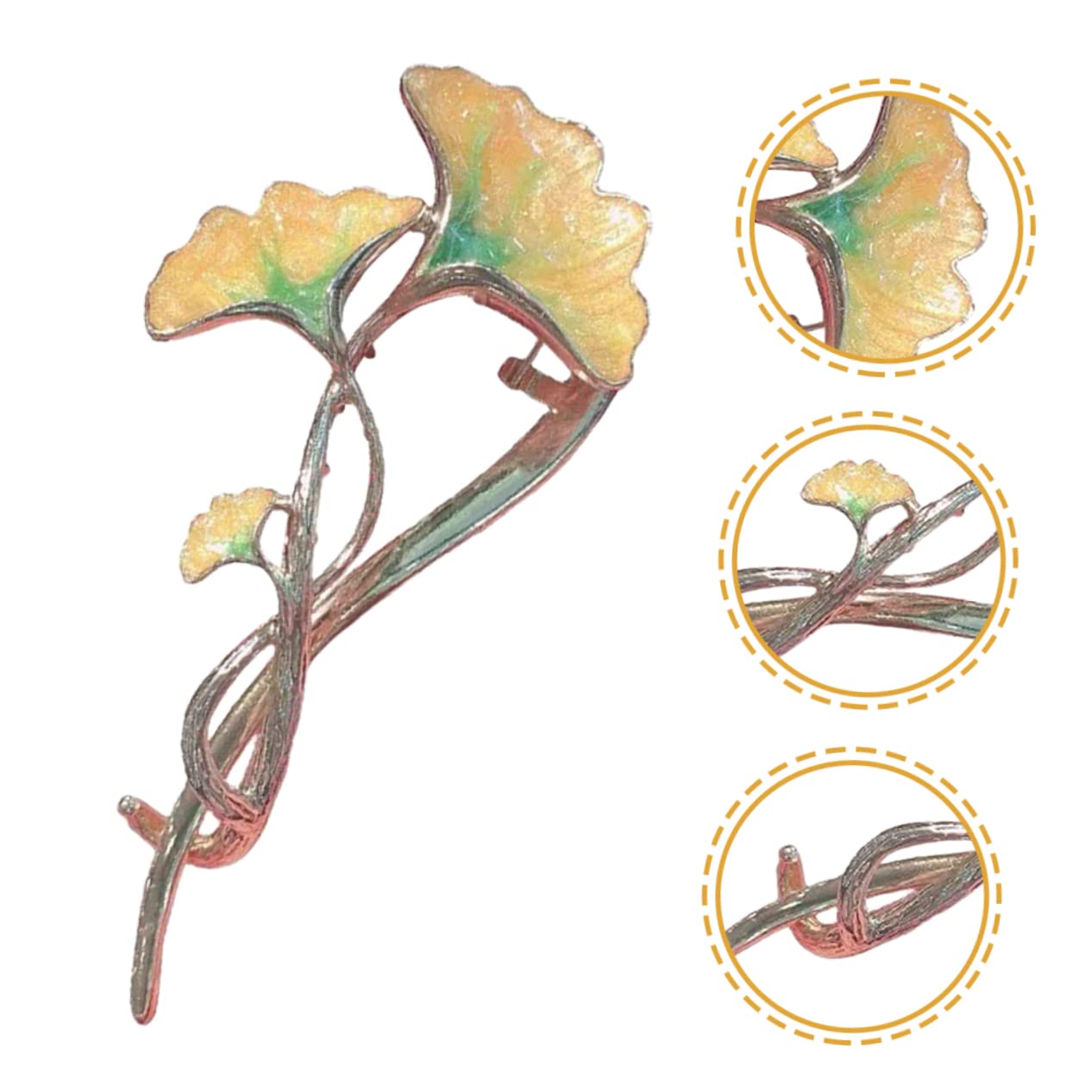 MAGICLULU 8 Piezas agarre adornos para el cabello para mujeres pinzas de garra para el cabello hair clips horquillas moño Ginkgo biloba pasadores de pelo accesorios para el cabello ginkgo