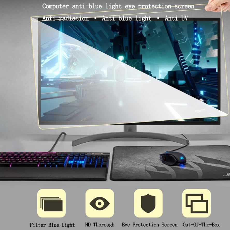 Computer-Bildschirmschoner, Computer-Displayschutzfolie 11,6-29 Zoll HD und grünes Licht(15"(340 * 280mm))