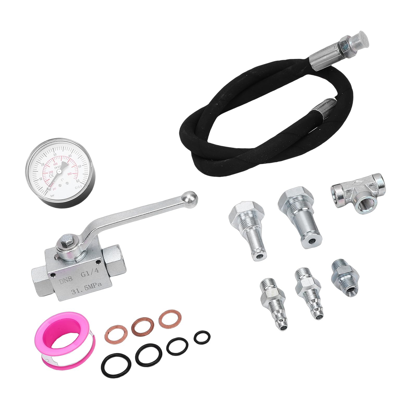 Pissente Kit de Herramientas de Prueba de Aire IPR, Detector de de Aceite de Alta Presión, Detección de Fugas para Motores de 6.0L 7.3L con Manguera de 5300 PSI para Talleres de Reparación