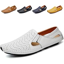 Mens Driving Shoes Leather Slipper Casual Slip on Loafers