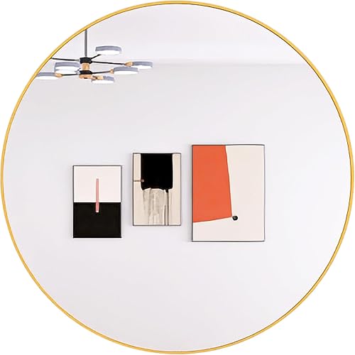 Miniatura 2 de 24" Wall Round Circle Mirror Bathroom Make Up Vanity Mirror - Golden