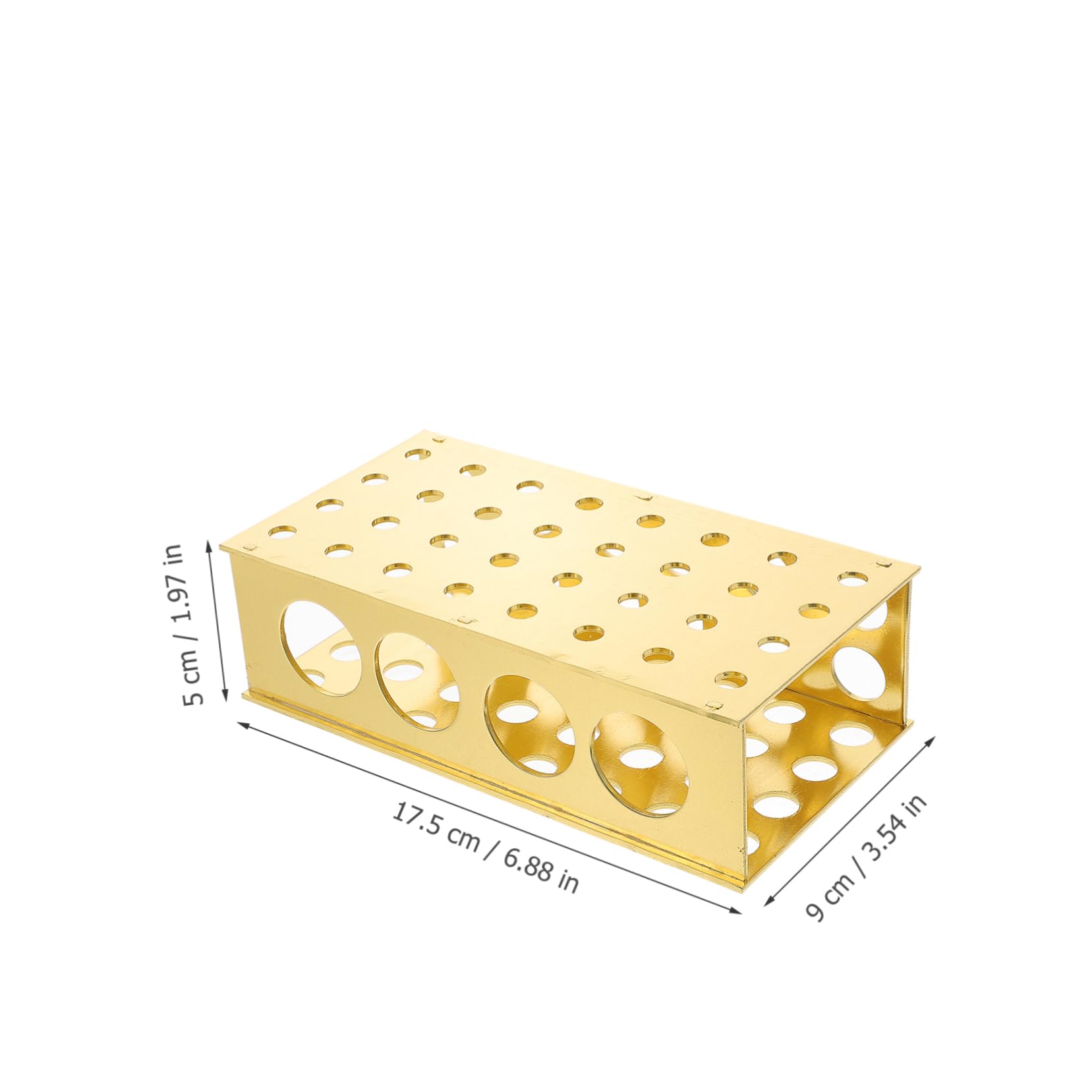Cabilock 2 Pezzi Portaprovette montato cremagliera provette e supporto provetta provette plastica rack per provette da laboratorio supporto per tubo di prova di laboratorio alluminio D'oro