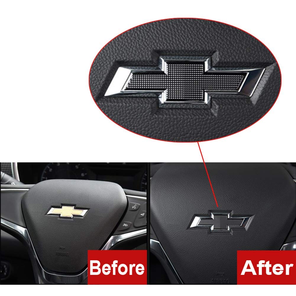 GEERUI Compatible Steering Wheel Bowtie Emblems for Chevrolet Equinox Malibu Cruze Volt Blazer