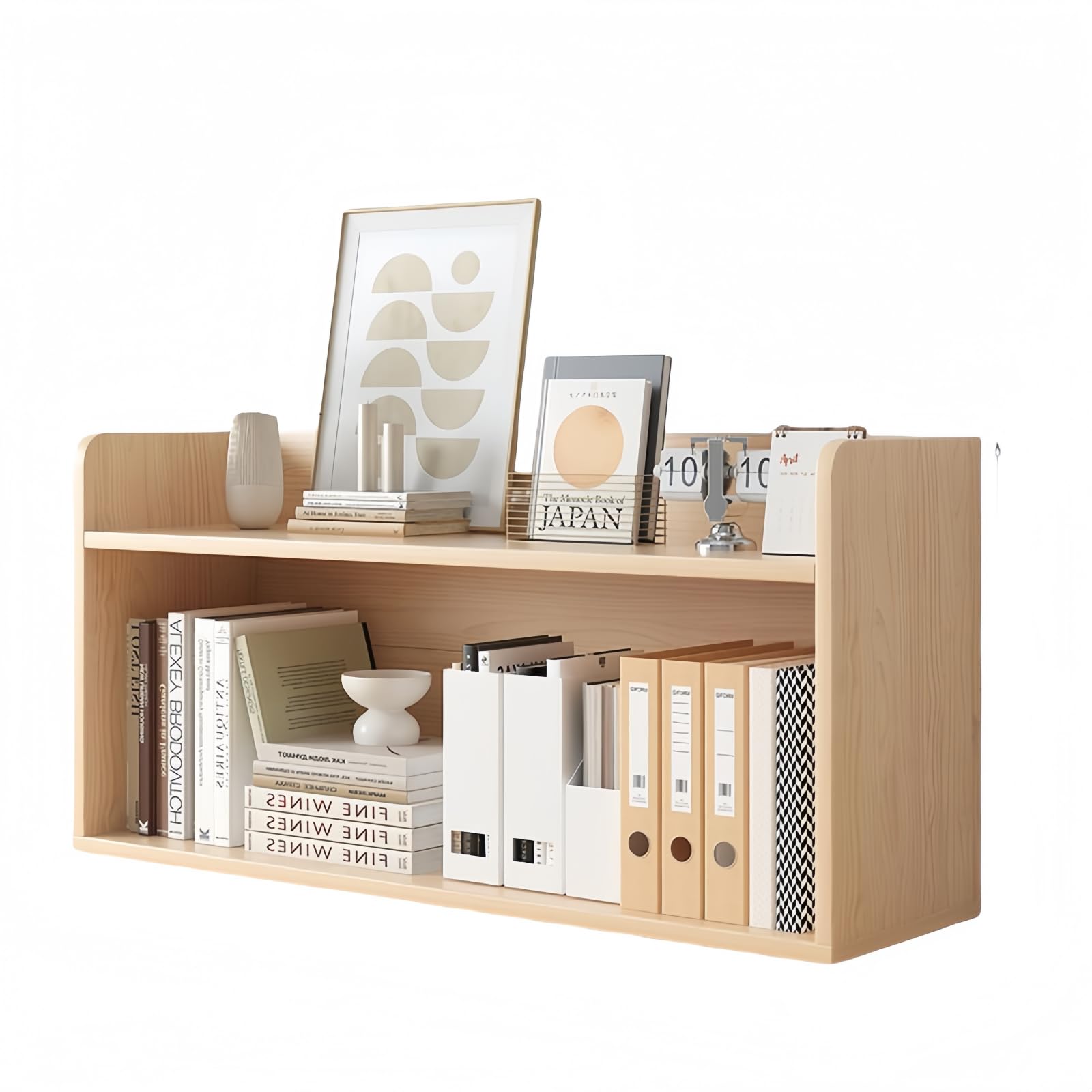 Amazon.co.jp: JOOHY デスク上置き棚 机上ラック 卓上ラック 本棚 天然