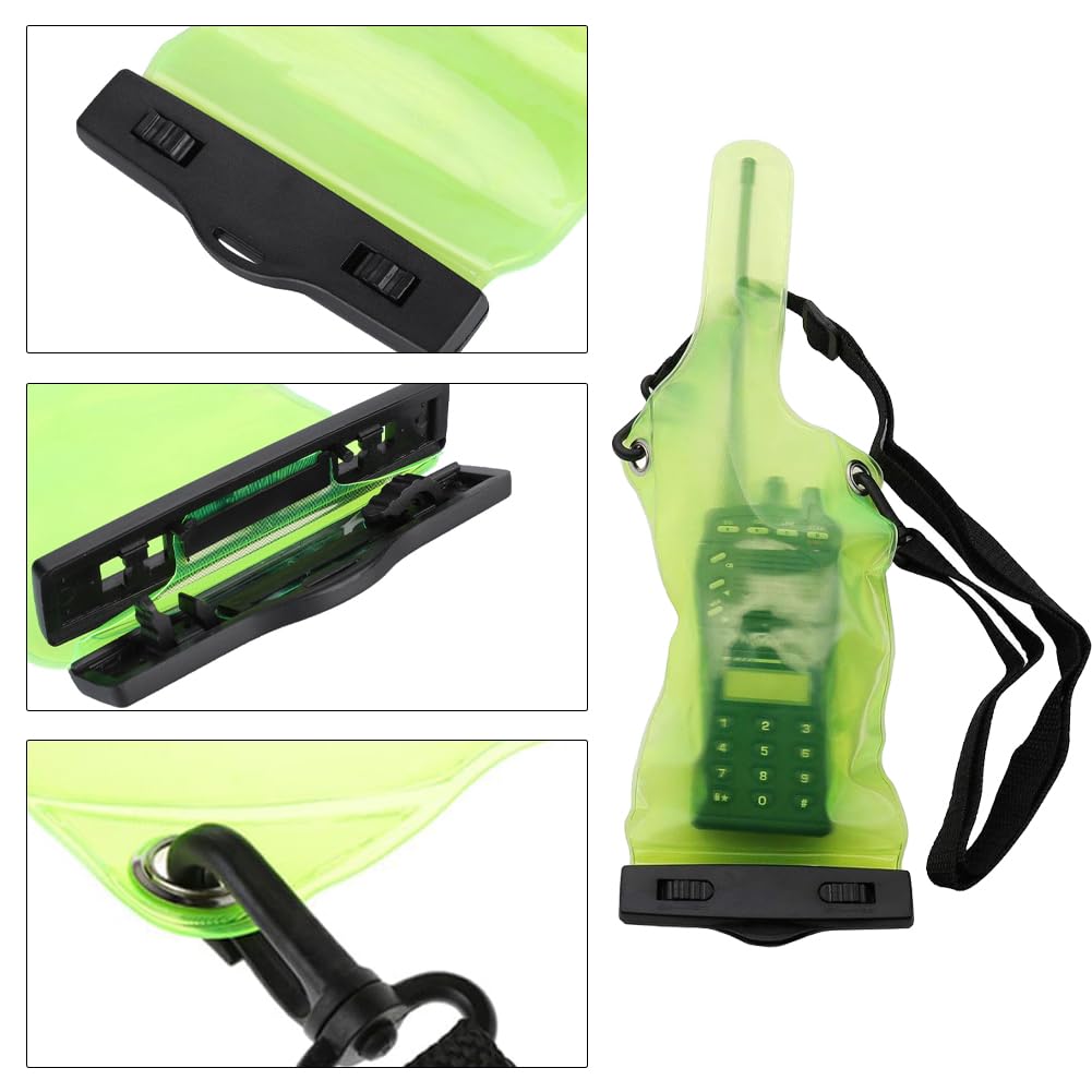 Joyzan Funda Talkies Impermeable, Bolsa de Almacenamiento Portátil Fundas para Bidireccional con Correa Ajuste Walkie Talkie Lluvia Natación Parques Acuáticos Protectora y Transporte Material PVC