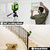 Huepar 901CG 360 Laser Level Green Switchable Cross Line Self Leveling with Pulse Mode, 1X 360 Degree Horizontal Line + 130 Degree Vertical Large Fan Angle, with Magnetic Rotary Base & Targe Card