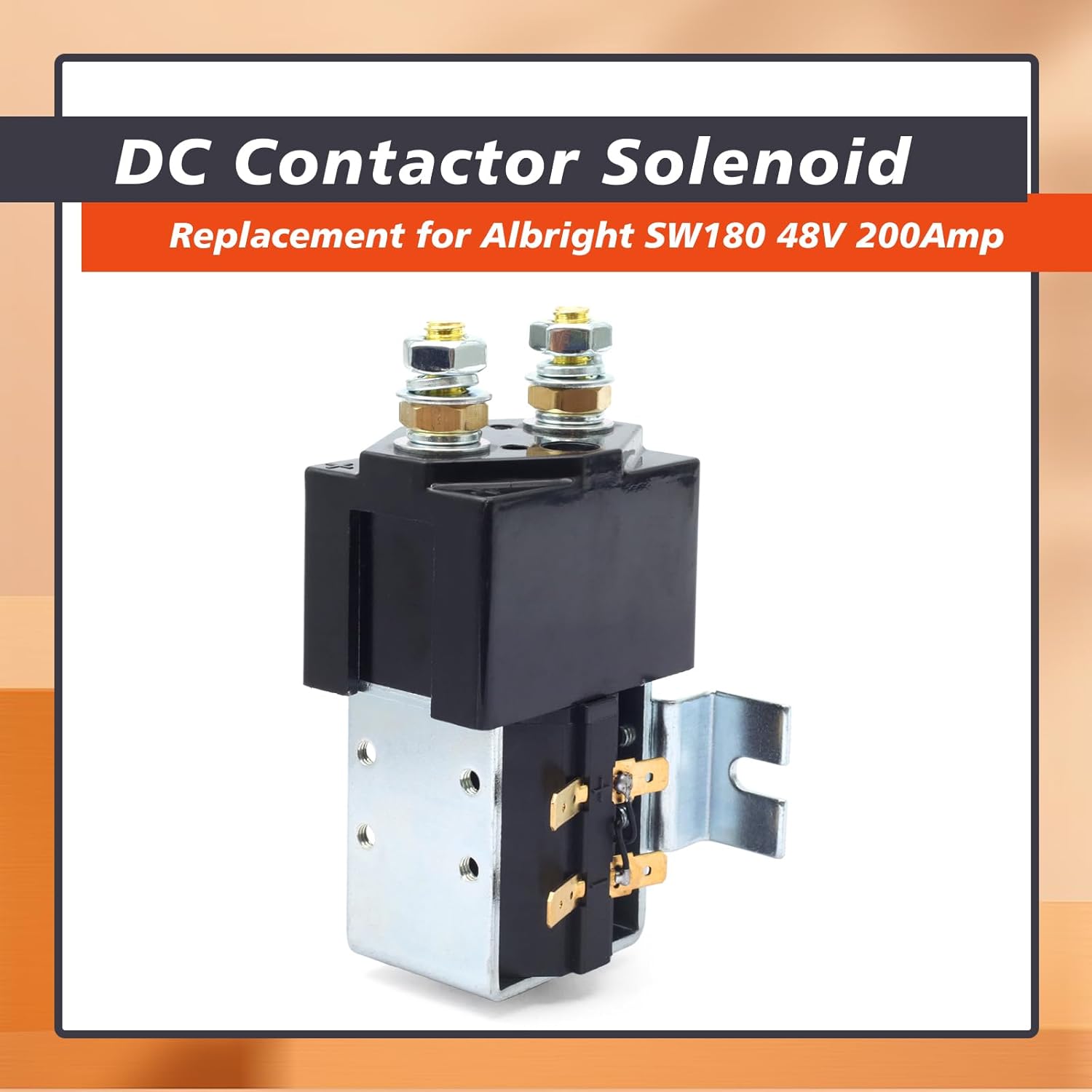 SW180B-108 DC Contactor Solenoid 48V Replacement for EZGO for Club CAR for Yamaha for Albright Golf Carts Forklifts SW180 200Amp Continuous 1000Amp Peak