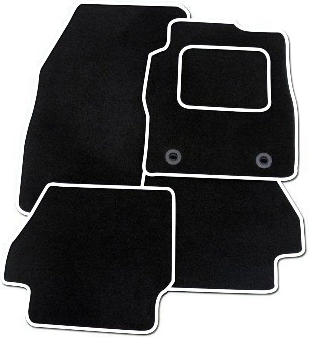(2009-2012) BLACK + WHITE TRIM TAILORED CAR FLOOR MATS CARPET