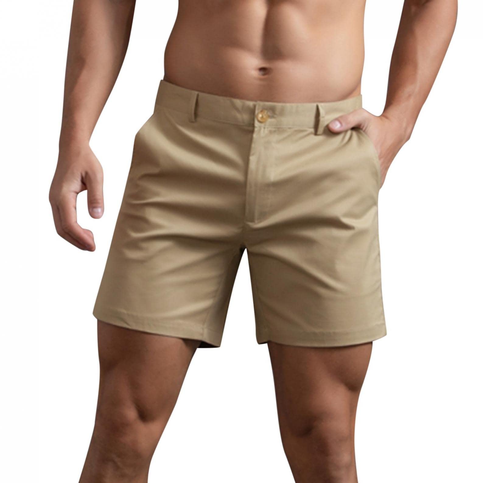 MEILIYAMens Golf Dress Shorts Casual Classic Fit Stretch Flat Front Summer Quick Dry Chino Short Pants with Pockets