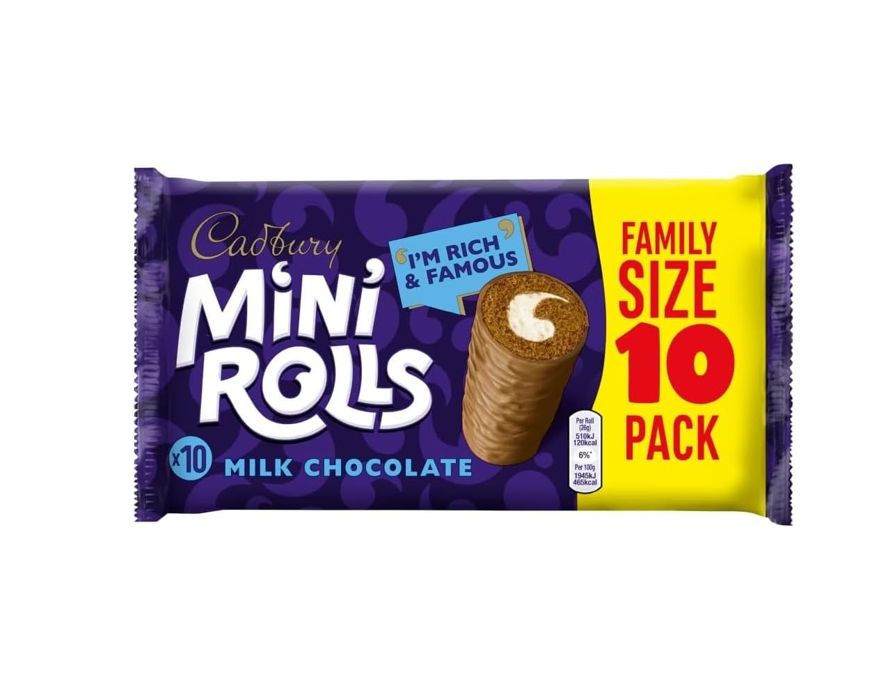 Cadbury Milk Chocolate Mini Rolls, Pack of 10