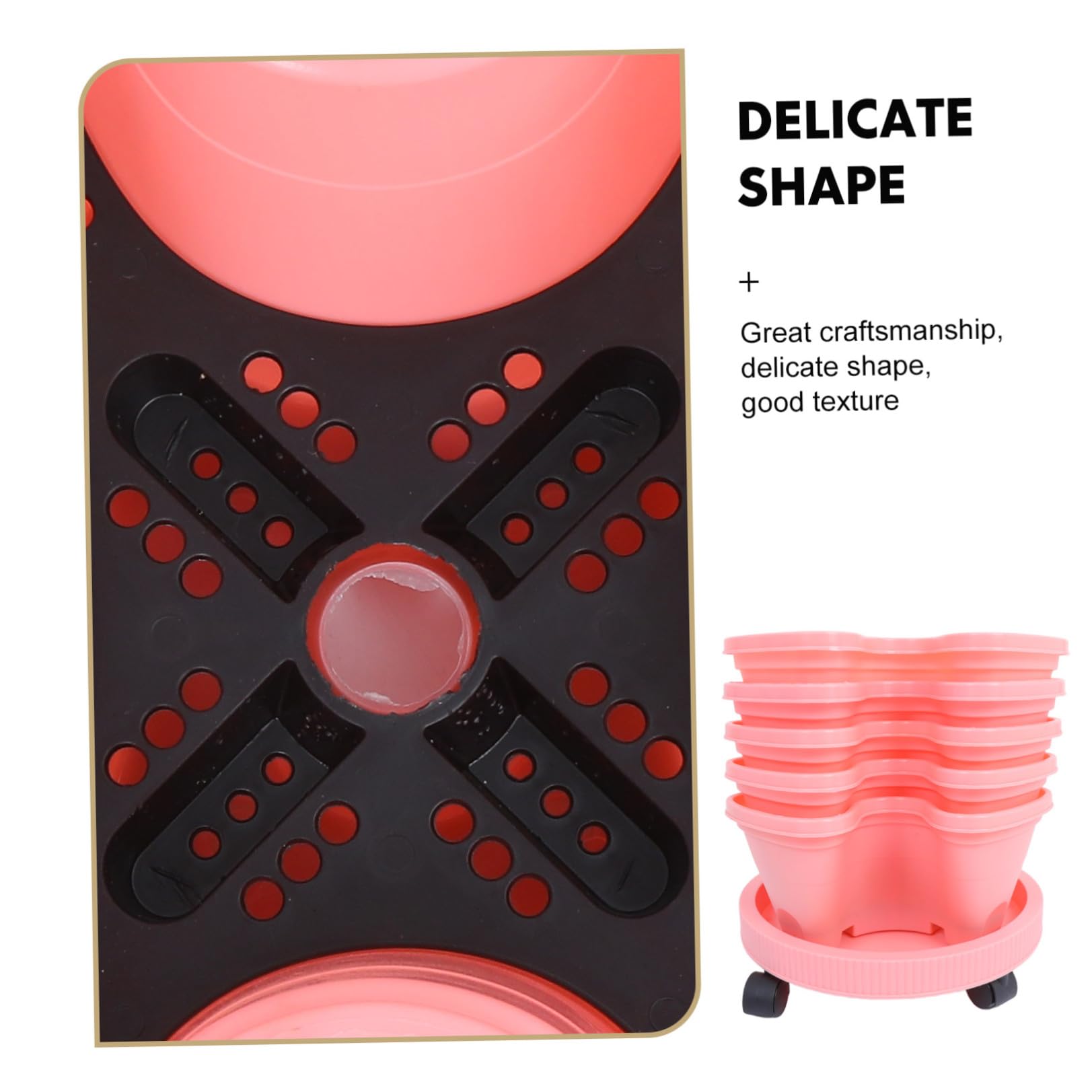 Alipis Jardinière Verticale à Fraises, Tour à Fraisiers en Plastique Abs Rose, Multi-Niveaux Empilable, 28,7 Pouces, pour Balcon et Jardin, Légumes et Herbes, Montage Simple, Mobilité