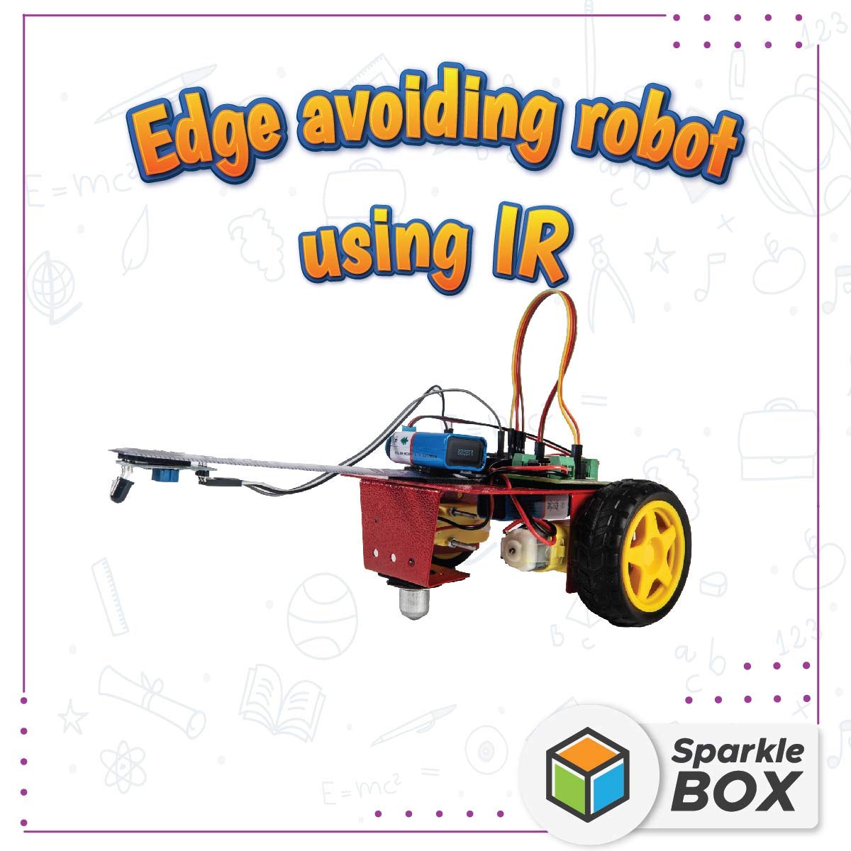 SparkleBox DIY Edge Avoiding Robotics Kit Using Ir | Ideal for Age 10 Years and Above | Robotic Kit for Kids | Stem Educational Science Project Learning Kit. Modular Electronic Circuits Arduino.