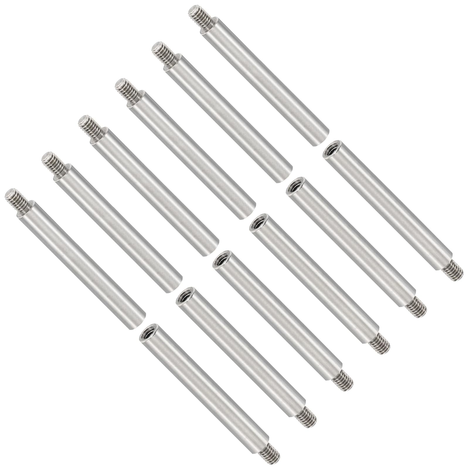 Unifizz 12pcs M4 Spacer Standoffs, 45+6mm Stainless Steel Threaded Standoffs Screw Kit, 4mm Inner 6mm Outer Diameter Metric Standoff Set for DIY Electronics, CNC, Drones, Circuit Board, Motherboard â image 1
