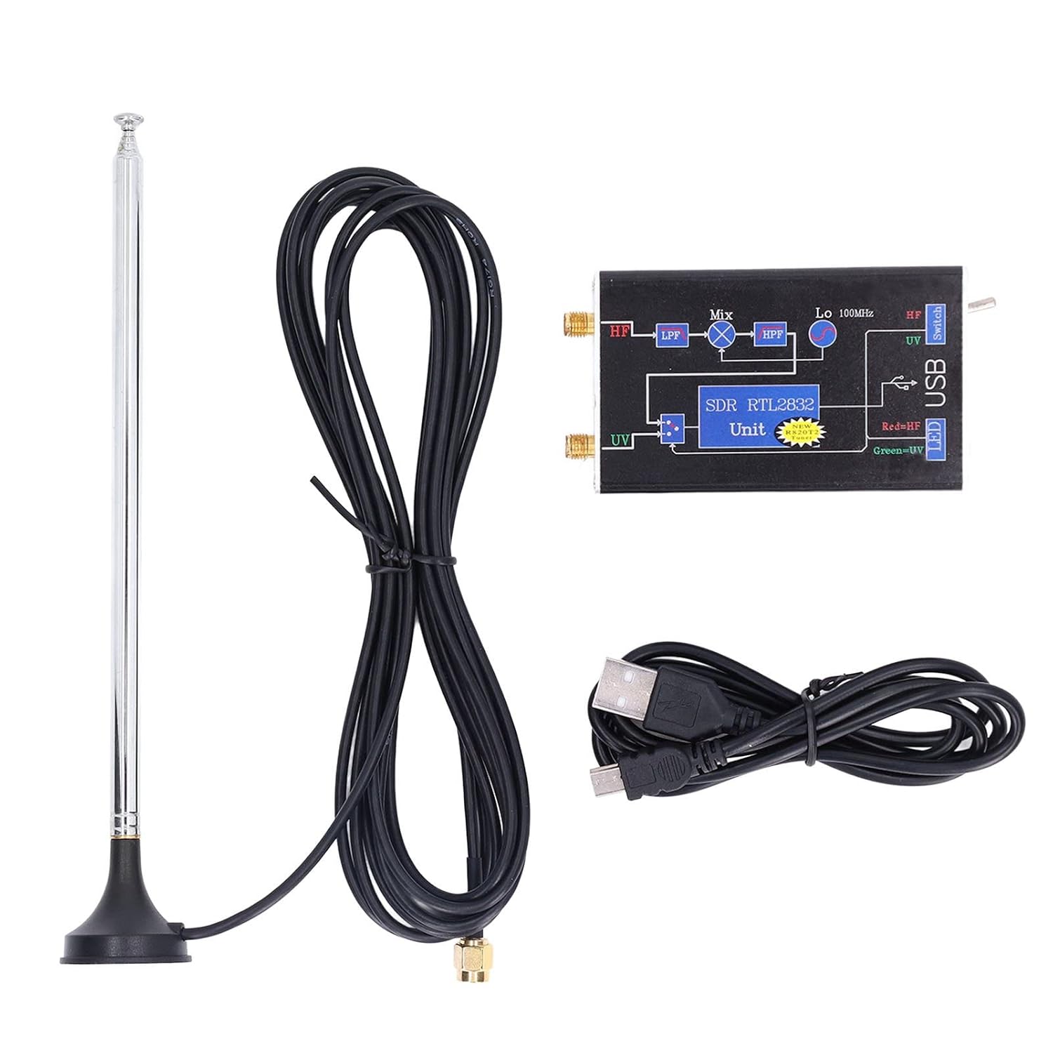 Udavivi Aviation Scanner Full Band RTL SDR Receiver with USB Software