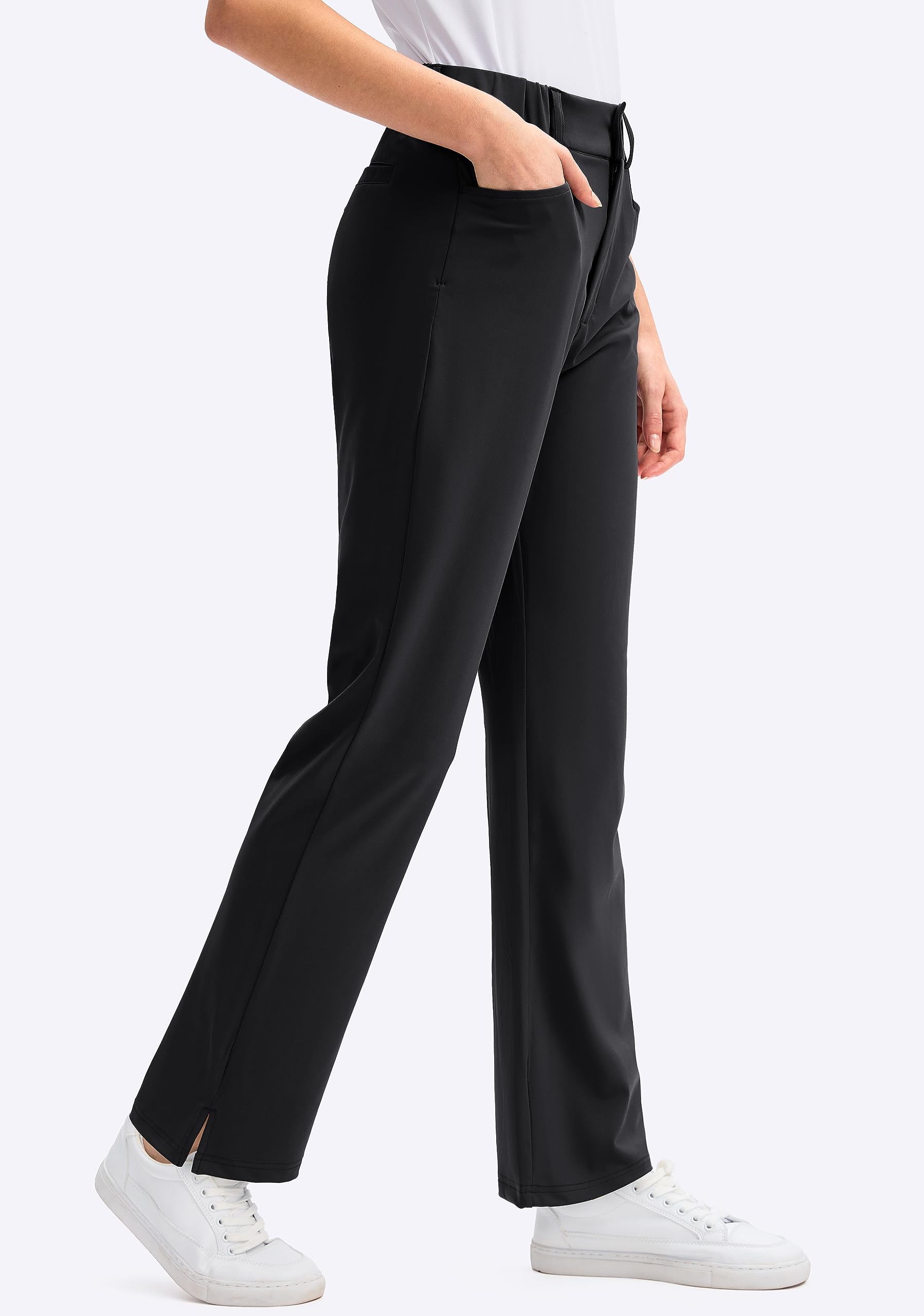 SANTINY Damen-Golfhose mit 5 Taschen, hohe Taille, schnell trocknend, Stretchhose für Damen, Reisen, Arbeit, Freizeit