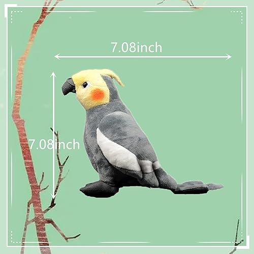 Miniatura 5 de Tiny Heart Cockatiel - Juguete de peluche realista de 7 pulgadas, súper suave, realista, de loro, lindo animal de peluche para niños, colección de