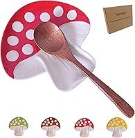 Vista 12 de Soporte de cuchara de cerámica para la parte superior de la estufa, soporte de cuchara de hongo para encimera de cocina, soporte de cuchara de Verde