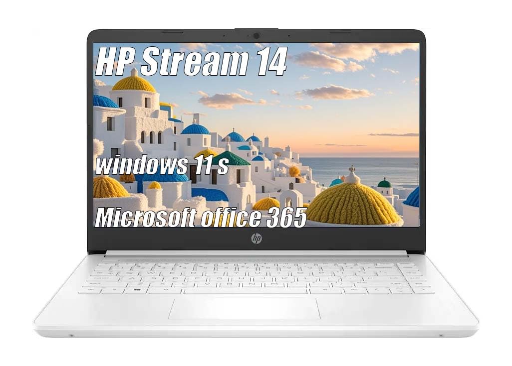 HP Stream 14 Inch Laptop for Student，Intel Celeron N4120, 16GB RAM, 64GB eMMC, Microsoft 365 with 1TB Cloud Storage, 720p Webcam, Windows 11 S, Long