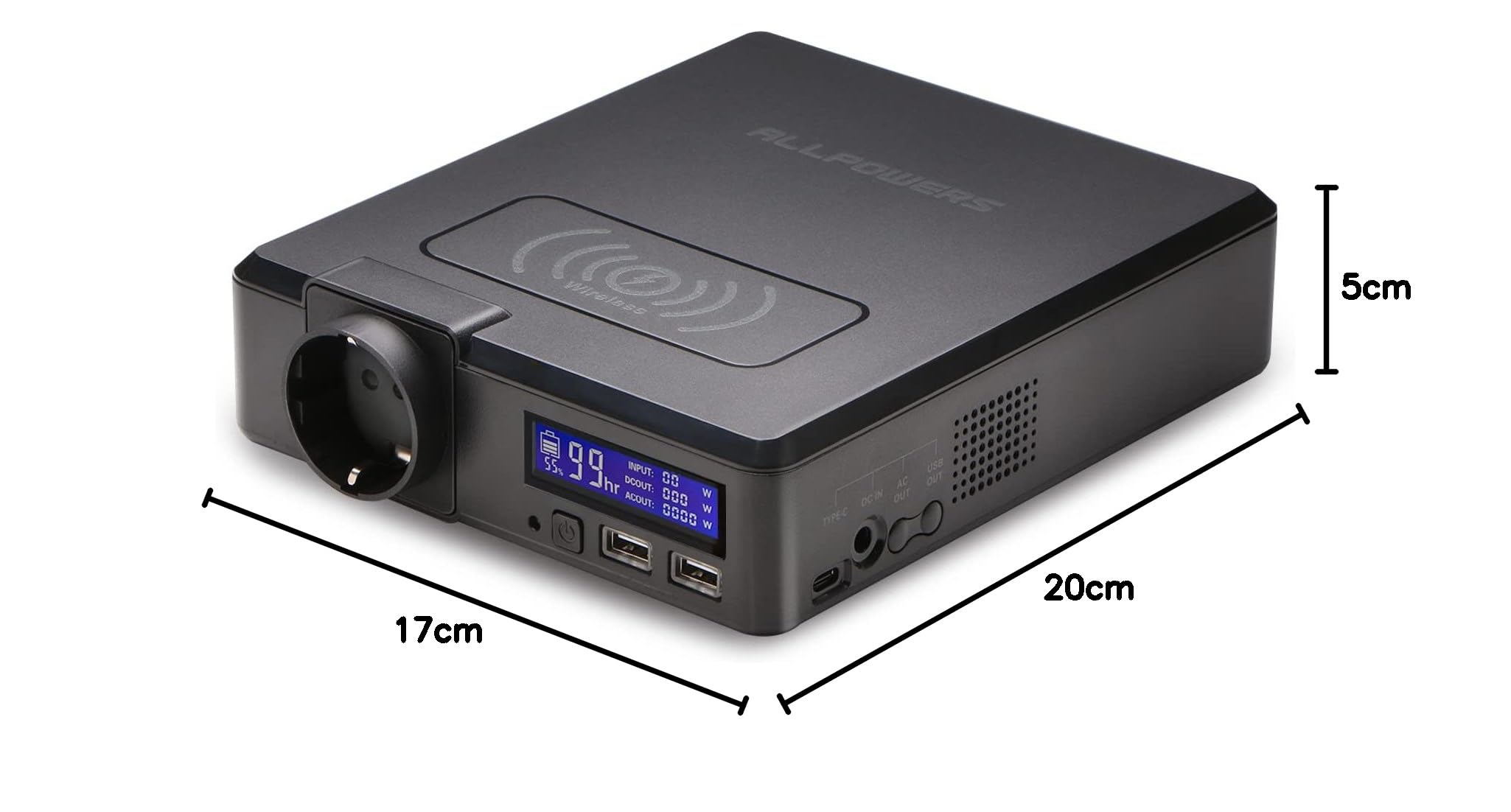 ALLPOWERS S200 154Wh/41600mAh Przenośne elektrownie, stacja zasilania z wyjściem AC 200 W, przewodowa ładowarka dencji Power Bank, generator słoneczny, rezerwowy generator awaryjny na kemping w