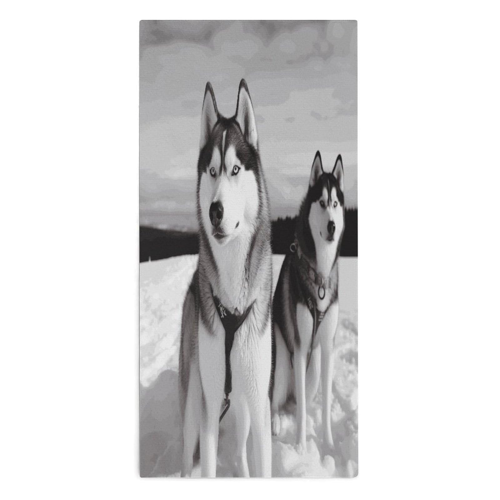 Btcowzrv Style Husky Dogs Snow Bath Towel Beach Towels Shower Towel