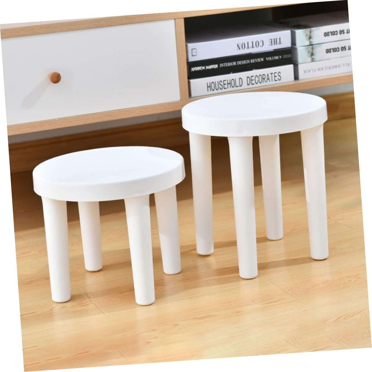 Boys and Girls Non- Footstool for Bathroom Shoe Changing Lightweight Stool Safe and Sturdy Three-Legged Design Compact for Easy Storage and Portability