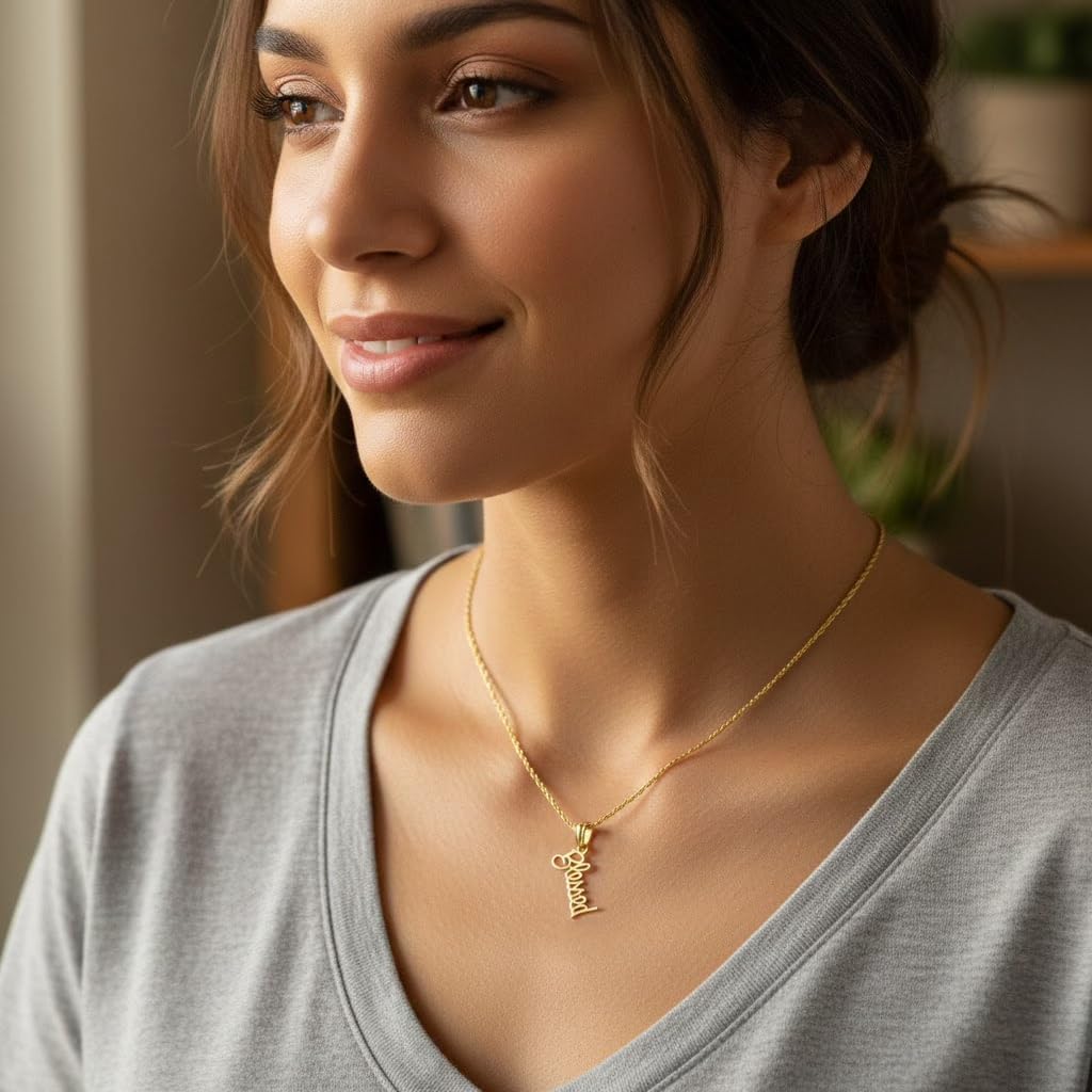 Charm America - Gold Vertical Blessed Charm - 10 Karat Solid Gold