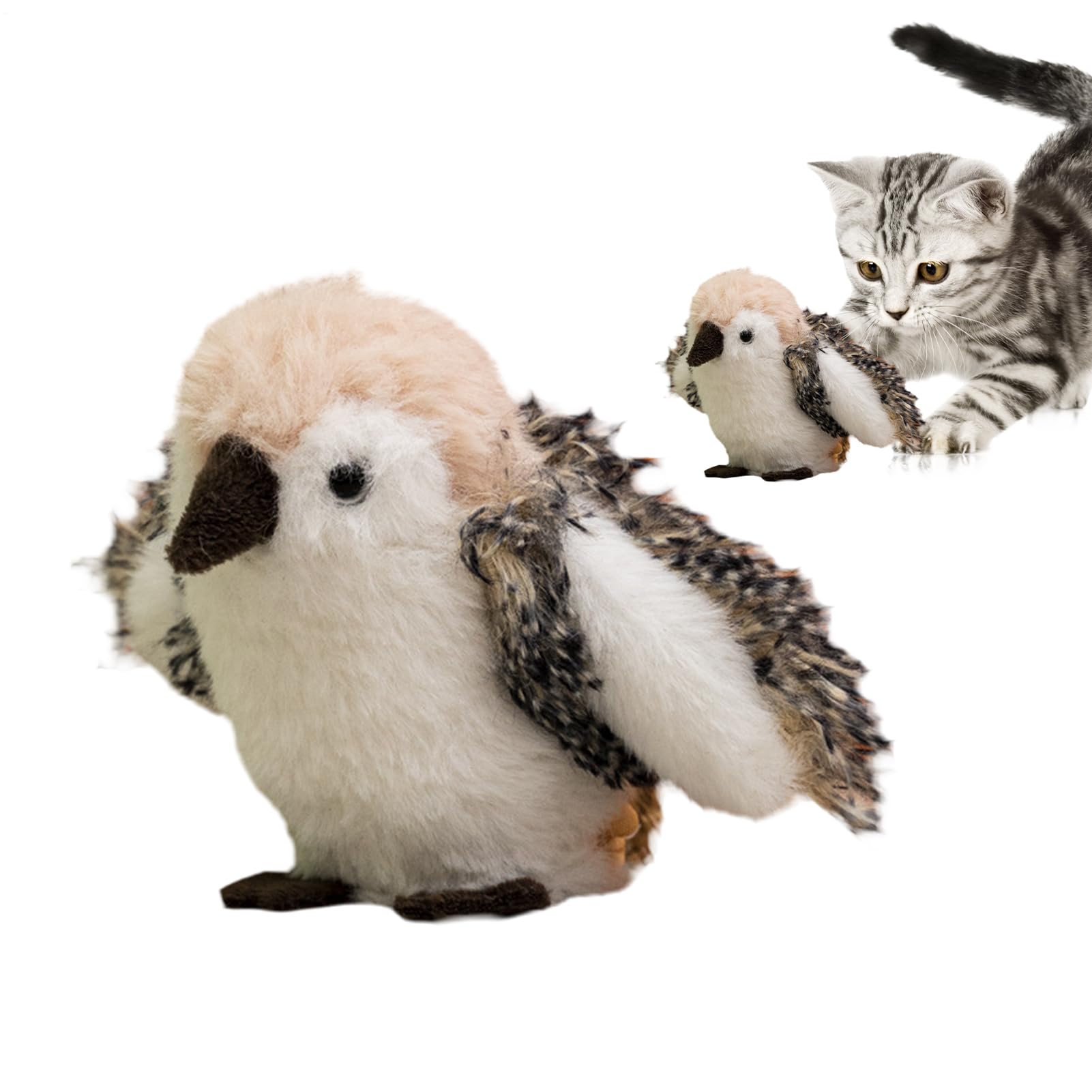 Jouet interactif en forme d'oiseau pour chat contre l'ennui des animaux d'intérieur