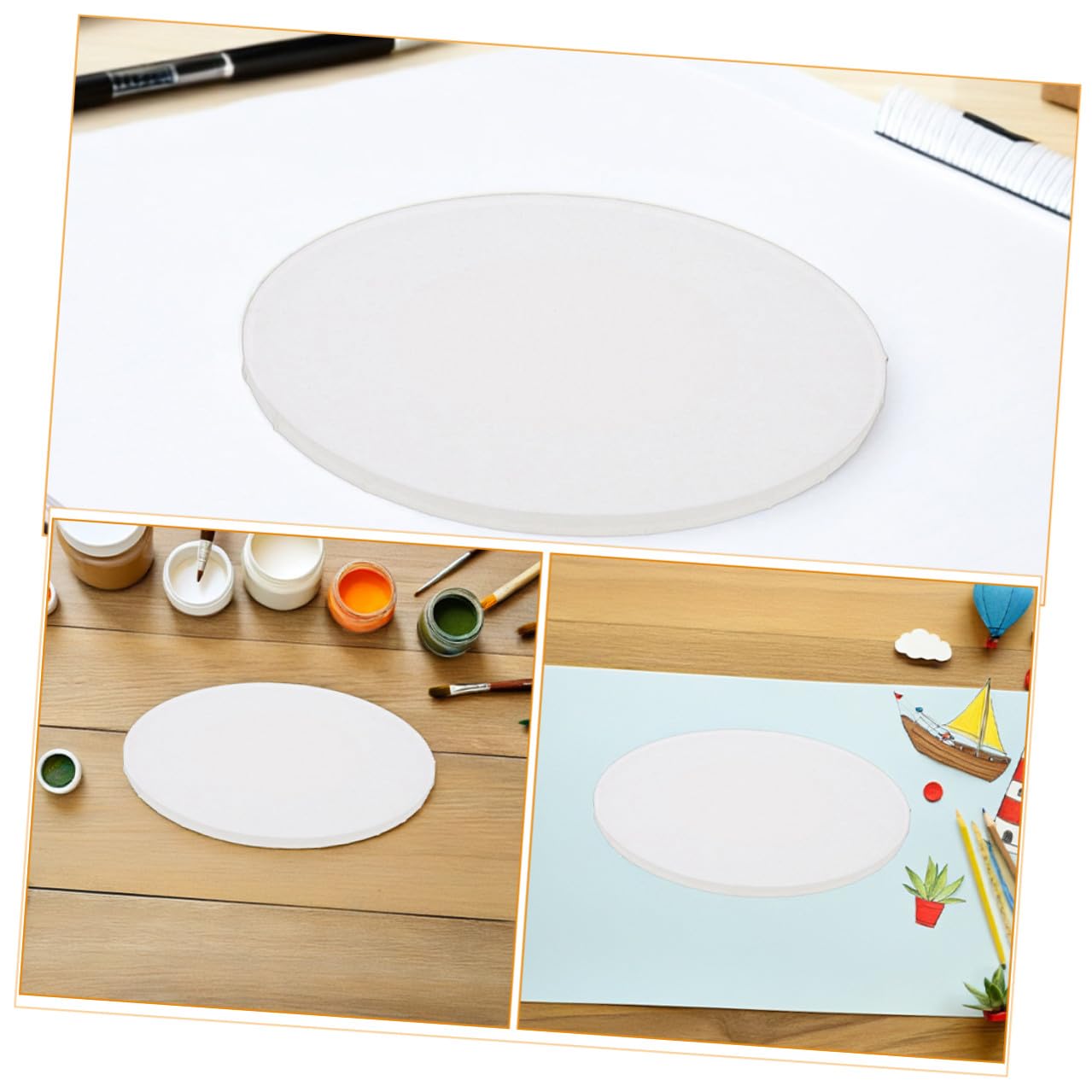 SHINEOFI 5piezas Marco de Pintura al Óleo Ovalado Lienzo para Artistas Principiantes Tablero de Madera Resistente Suministros de Dibujo para Clases de Arte
