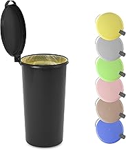 KUEFA VL 60 Litre Bin with Hinged Lid for Yellow Sacks, Deposit Bottles, Empties (1, Grey)