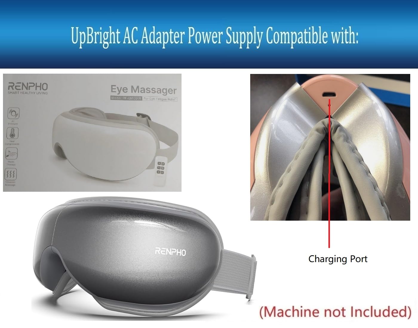 Onerbl Micro USB Charging Cable - 5V 1A Replacement Cord For Renpho Eyeris 1 Eye Massager
