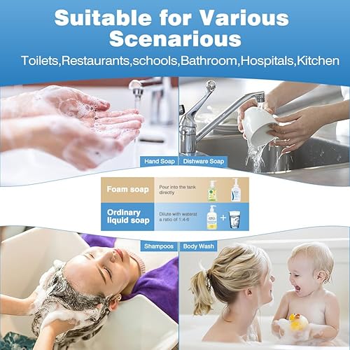 Miniatura 4 de Dispensador de jabón automático sin contacto para cocina y baño, dispensador de jabón líquido de manos, resistente al agua y recargable, 14.2 onzas,