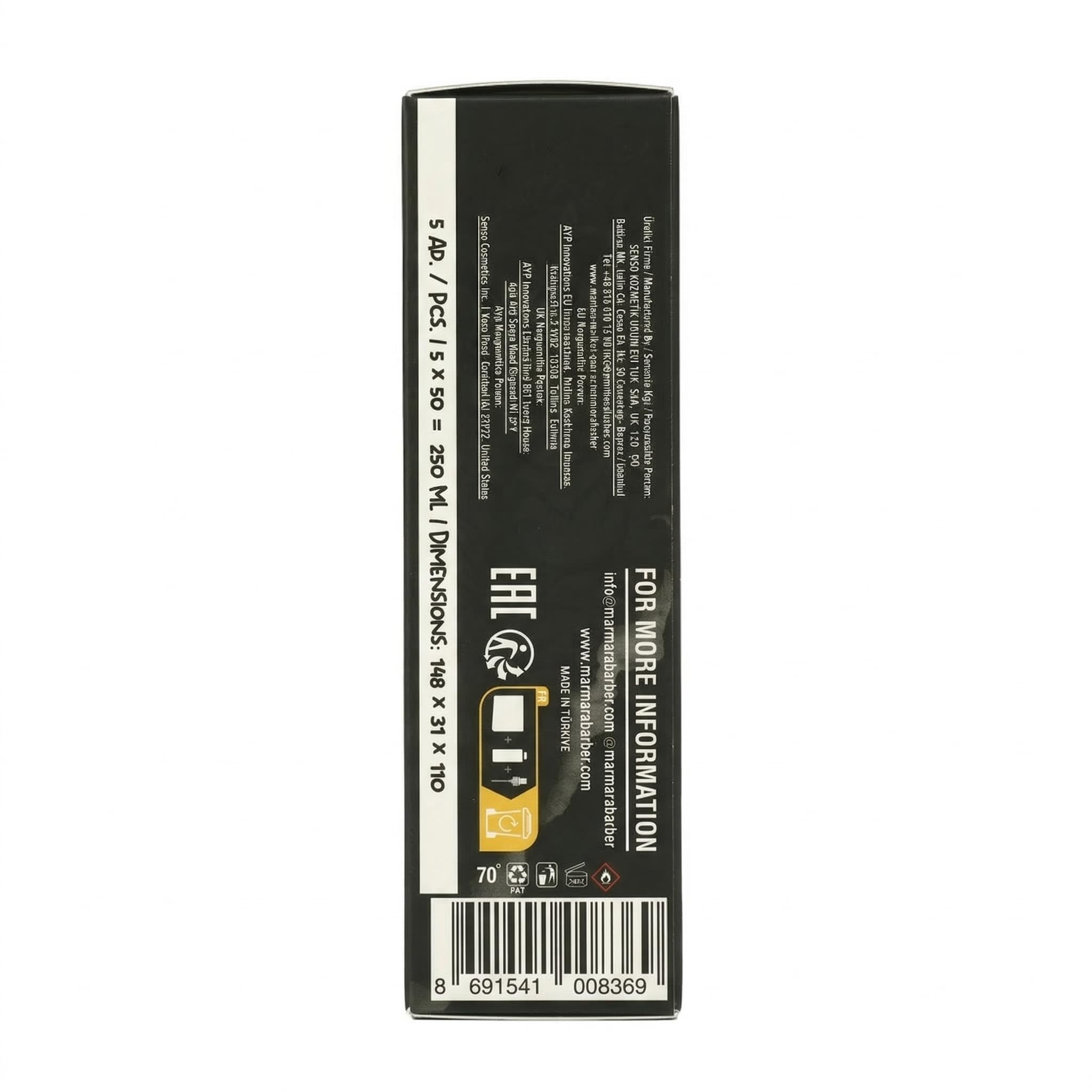 Barber Marmara Graffiti Mix Eau de Cologne Gift Set for Men 5 x 50ml | Mini Turkish Barbershop Aftershave Sprays with Fresh Woody Citrus Scents. Long Lasting Travel Size Fragrances.
