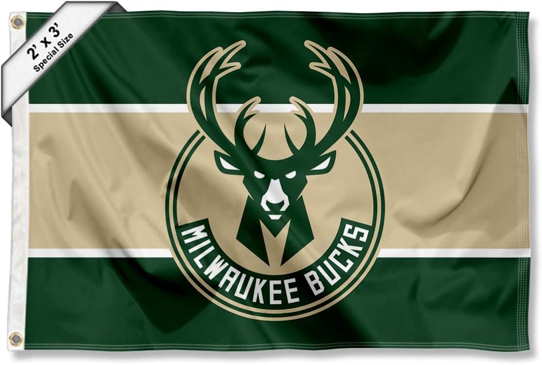Milwaukee Bucks Small 2x3 Foot Banner Flag