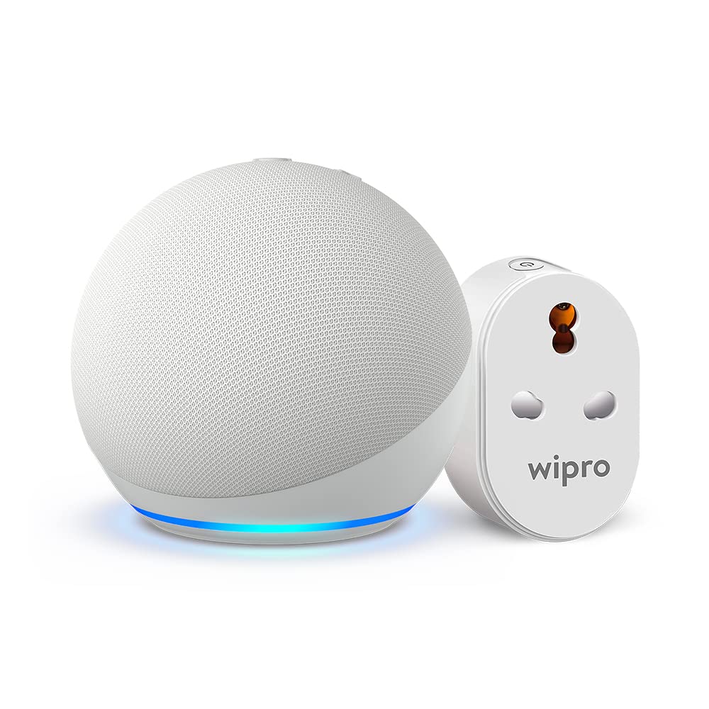 Amazon Echo Dot (5th Gen, White) Combo with Wipro 16A Smart Plug