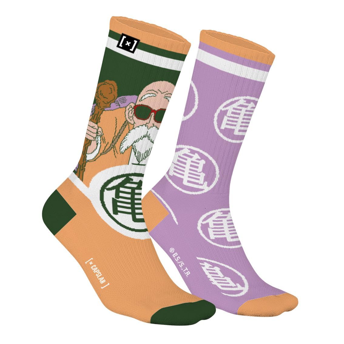 Capslab Dragon Ball Socks Master Roshi & Kame Symbol – Officially Licensed Anime Socks for Men and Women – Comfortable Cotton Socks in Iconic Design – - 39-42