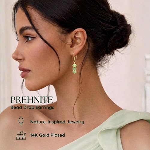 Miniatura 2 de Gempires Lightweight Beaded Earrings Handmade Gemstone Jewelry Hypoallergenic Gold Plated Dangling Earrings For Women Yaxaite