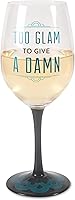Vista 1 de Pavilion Gift Company Pretty Inappropriate Too Glam To Give A Damn - Portavelas para copa de vino, color azul