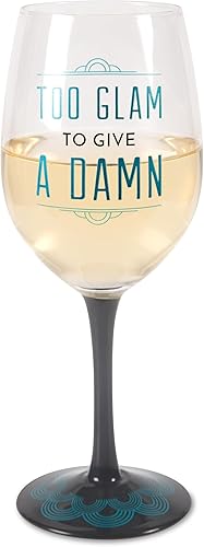 Pavilion Gift Company Pretty Inappropriate Too Glam To Give A Damn - Portavelas para copa de vino, color azul