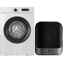 TABU Front Load Washer & Compact Dryer Combo, White/Black | 2.0 Cu.Ft. Stackable Washing Machine with 9 Washing Cycles & LED Display, 2.6 Cu.Ft Dryer with Stainless Steel Inner Tub