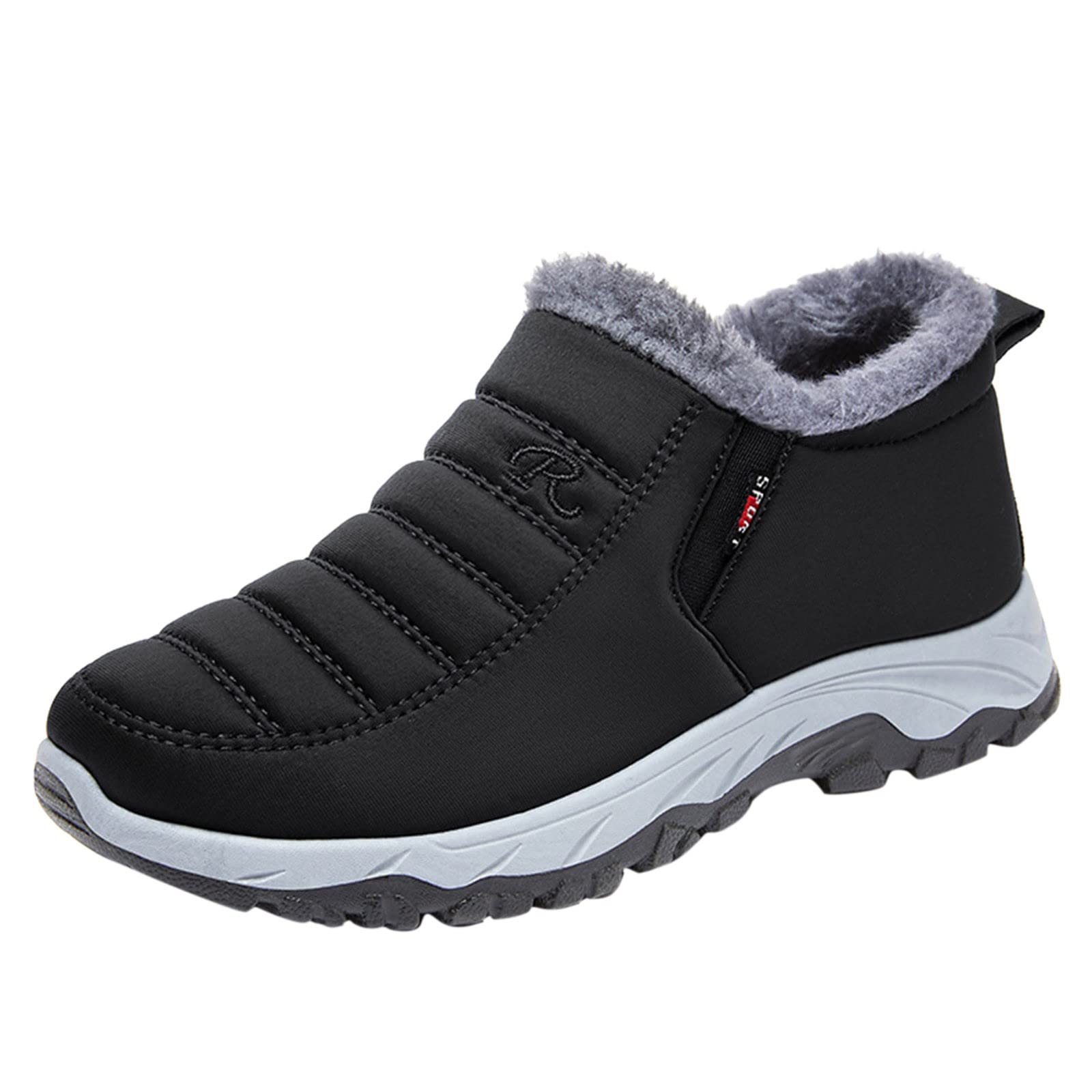 Generisch Scarpe invernali da uomo foderate in peluche, impermeabili, traspiranti, per attività all'aperto, calde, comode, per il tempo libero, morbidi stivali invernali