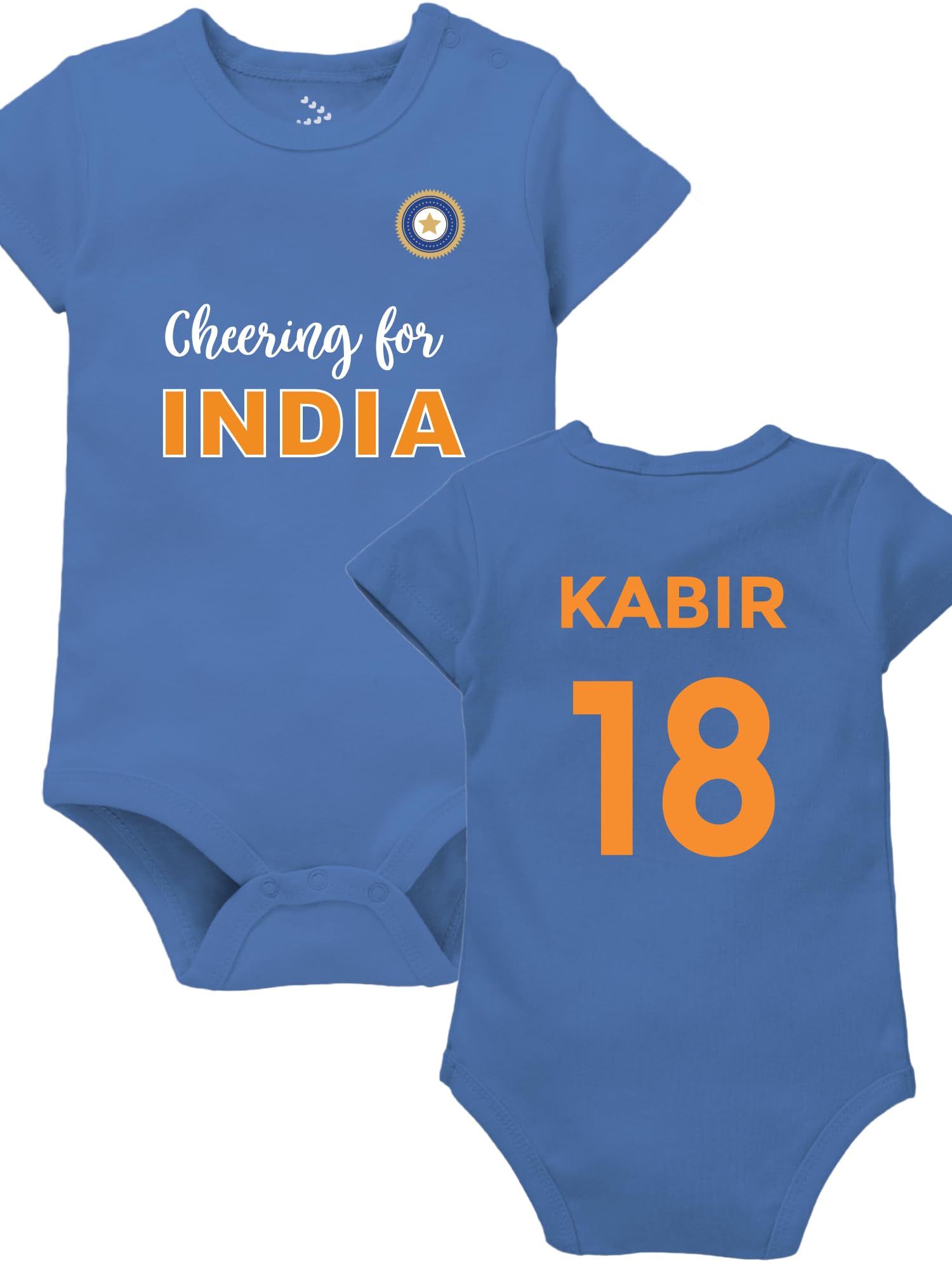 custom Customised India Cricket Jersey Romper For New Born Baby Boy Girl Clothes | Personalised Name & Number on the Back-picture-55