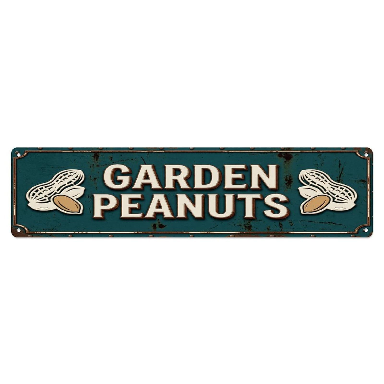 GARDEN PEANUTS Vintage Legume Rustic Farmhouse Metal Tin Sign
