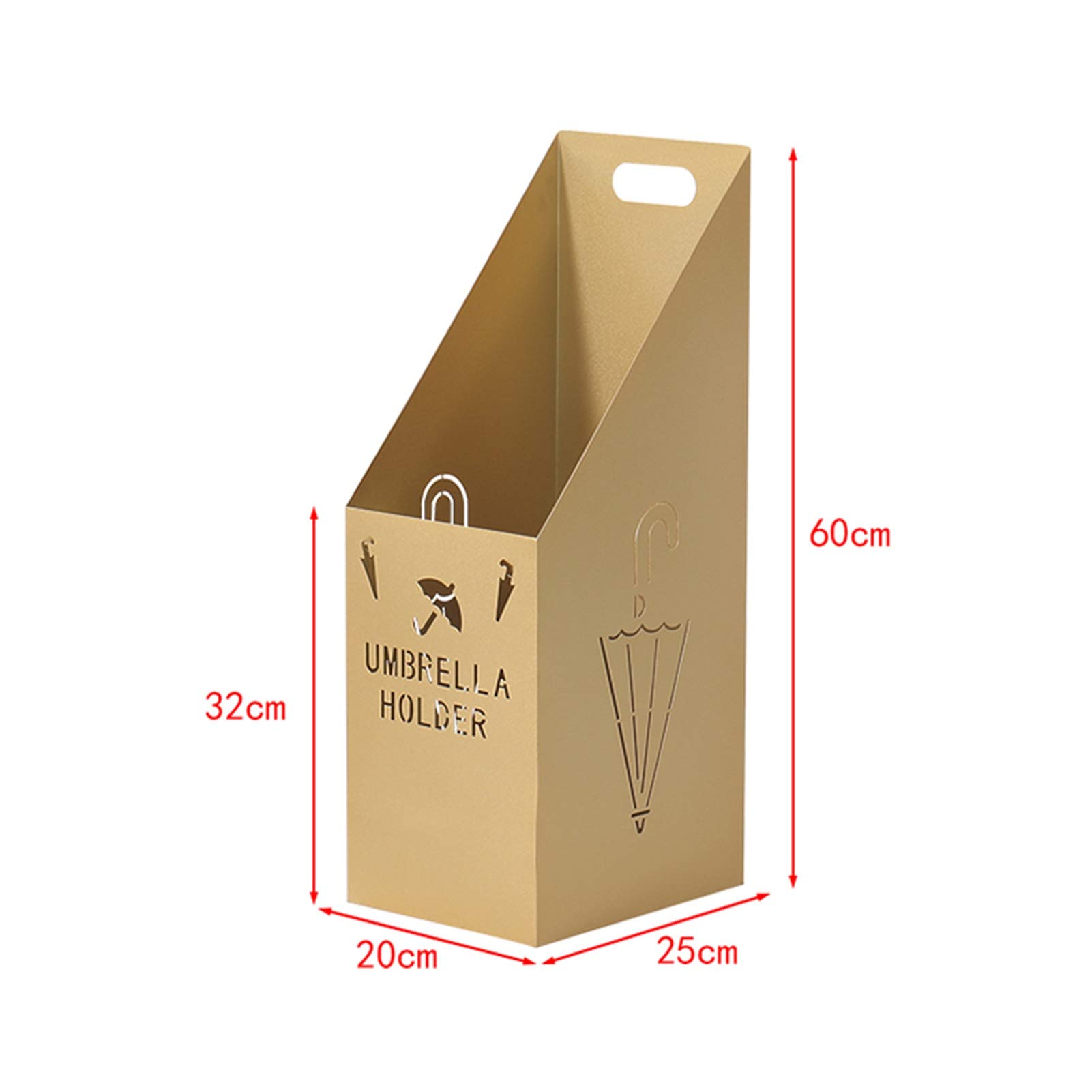 Porte-parapluie D'entrée En Métal Doré - Seau De Rangement élégant Pour Maison Et Bureau (42x16x16 Cm)